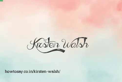 Kirsten Walsh