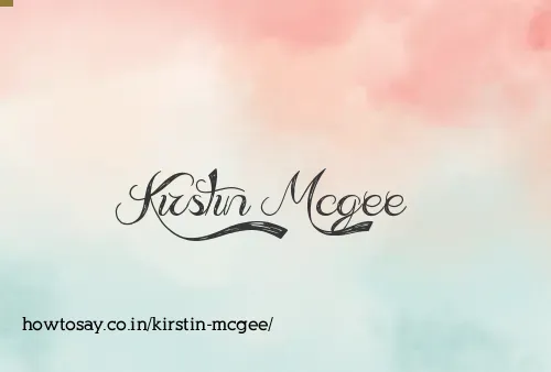 Kirstin Mcgee