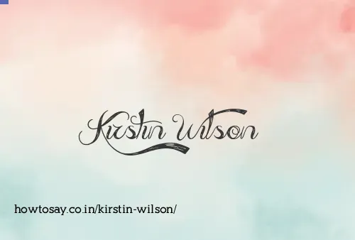 Kirstin Wilson