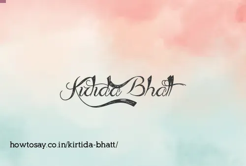 Kirtida Bhatt
