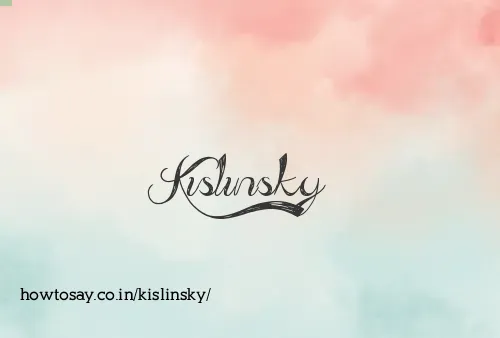 Kislinsky