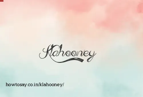 Klahooney