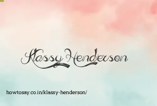 Klassy Henderson