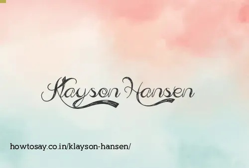 Klayson Hansen