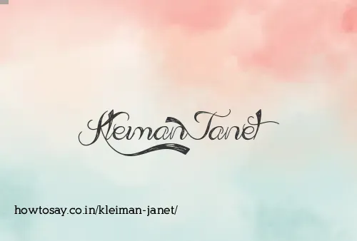 Kleiman Janet