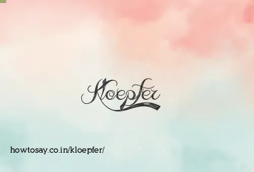 Kloepfer