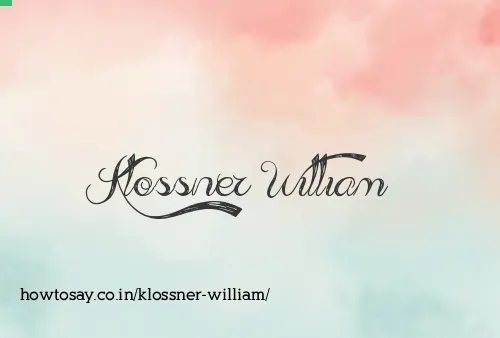 Klossner William
