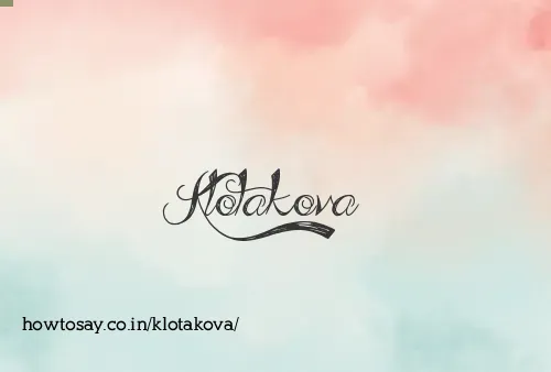 Klotakova