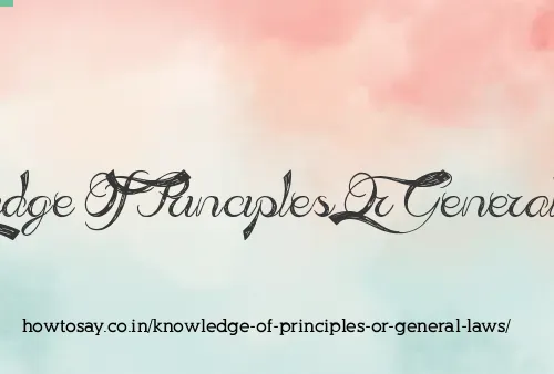 Knowledge Of Principles Or General Laws