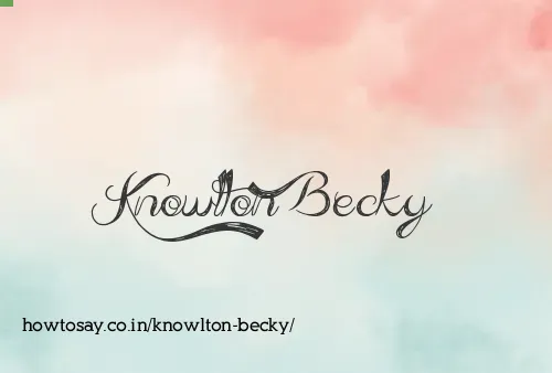 Knowlton Becky