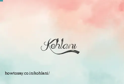 Kohlani