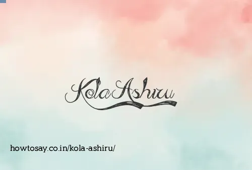 Kola Ashiru
