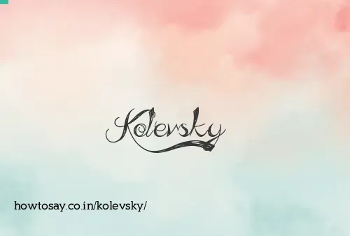 Kolevsky