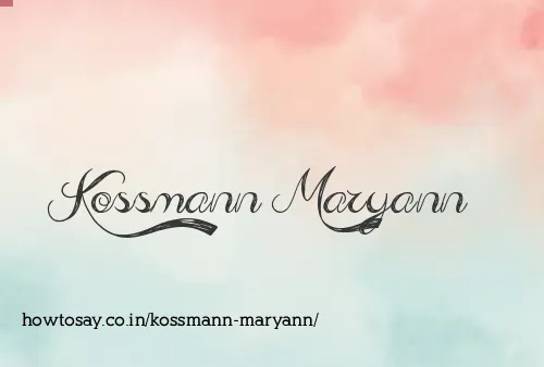 Kossmann Maryann