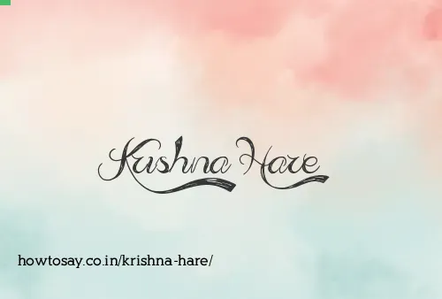 Krishna Hare