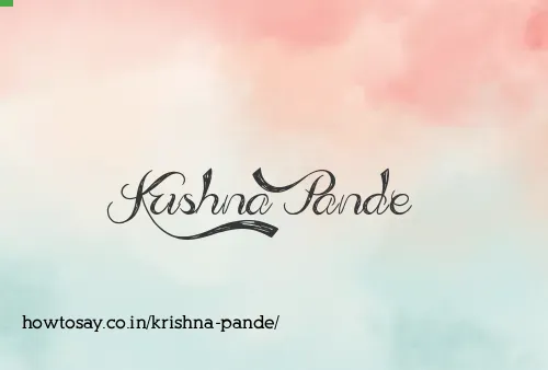 Krishna Pande