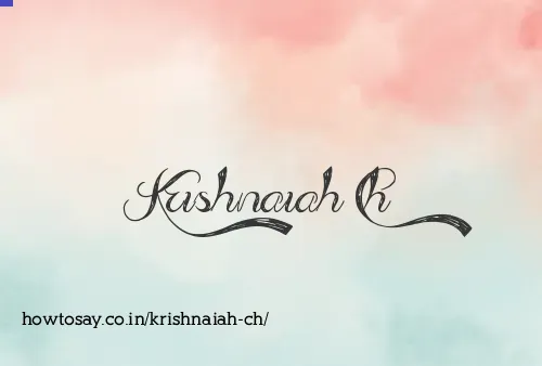 Krishnaiah Ch