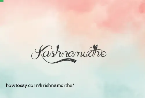 Krishnamurthe