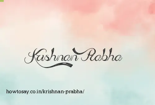 Krishnan Prabha