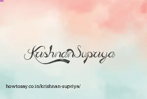 Krishnan Supriya