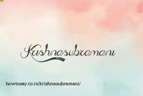 Krishnasubramani