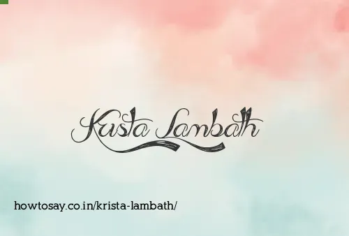 Krista Lambath