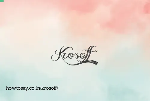 Krosoff