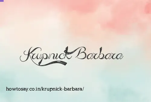 Krupnick Barbara