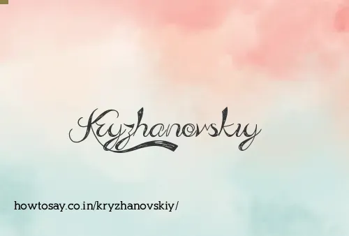 Kryzhanovskiy