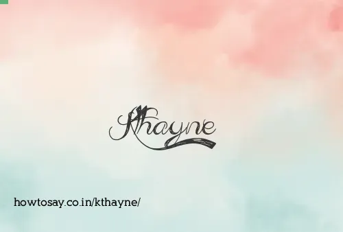 Kthayne