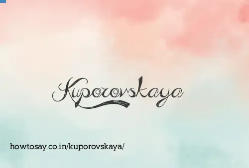 Kuporovskaya