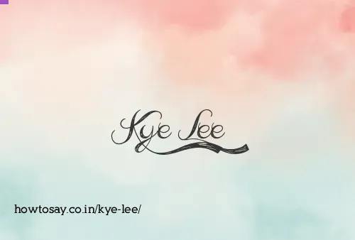Kye Lee