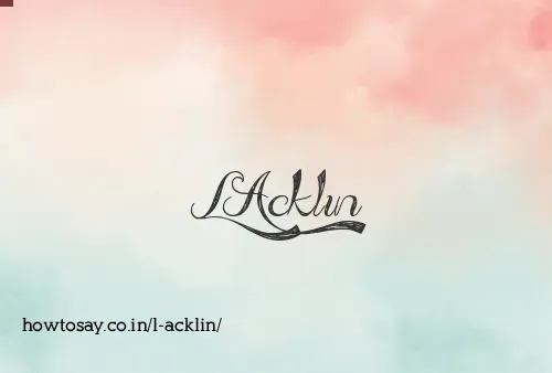 L Acklin