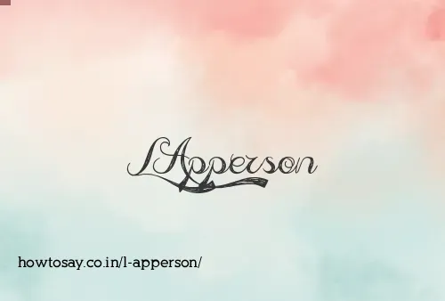 L Apperson