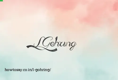 L Gohring