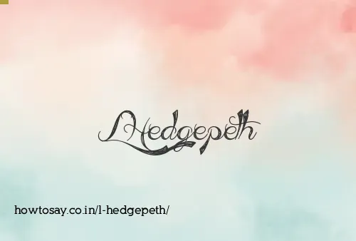 L Hedgepeth