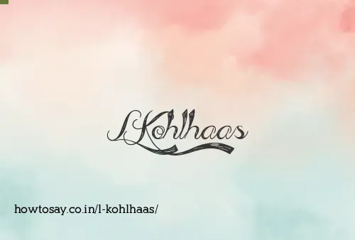 L Kohlhaas