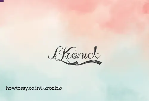 L Kronick