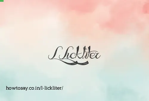 L Lickliter