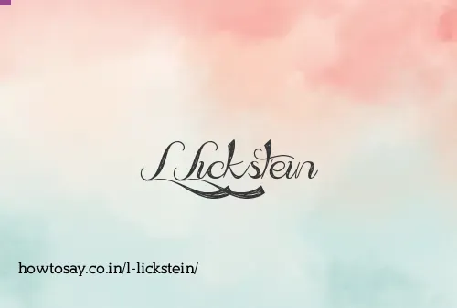 L Lickstein