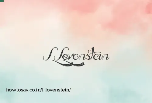 L Lovenstein