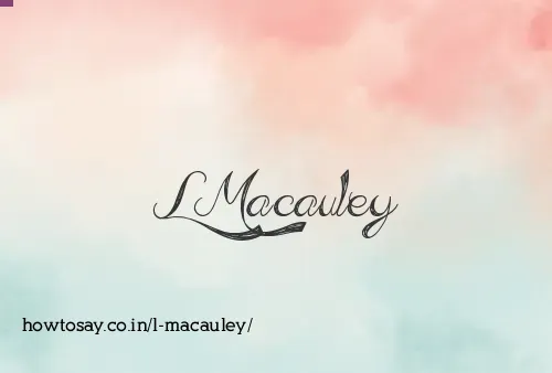 L Macauley