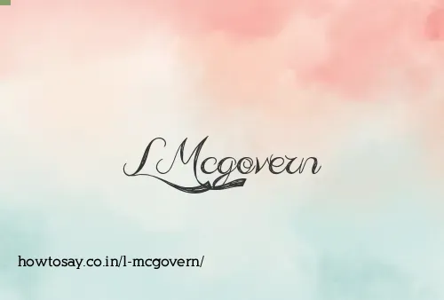 L Mcgovern