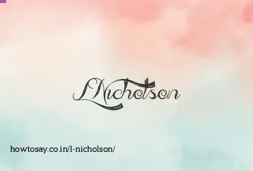 L Nicholson