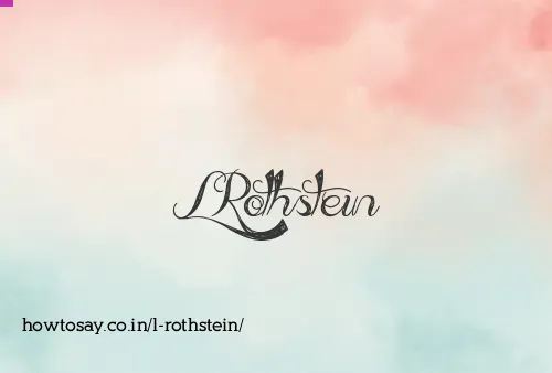 L Rothstein