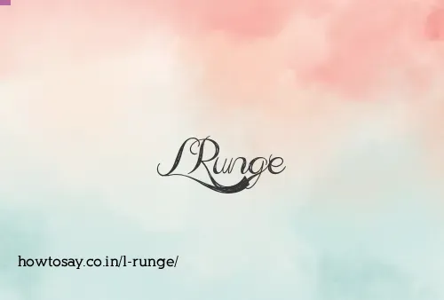 L Runge