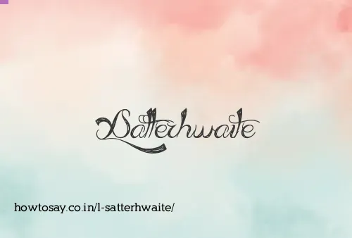 L Satterhwaite
