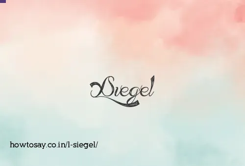 L Siegel