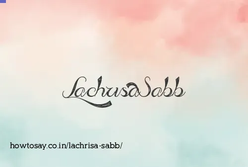 Lachrisa Sabb