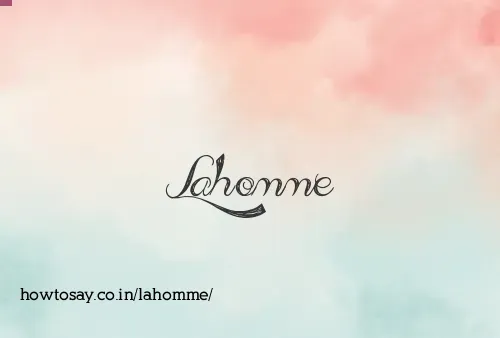 Lahomme